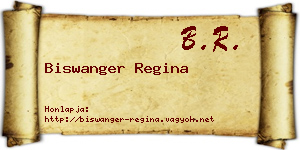 Biswanger Regina névjegykártya